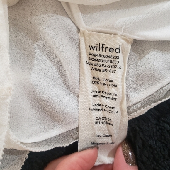 Aritzia Wilfred Rians Blouse In Oak 100% Silk Size XXS - Picture 9 of 10